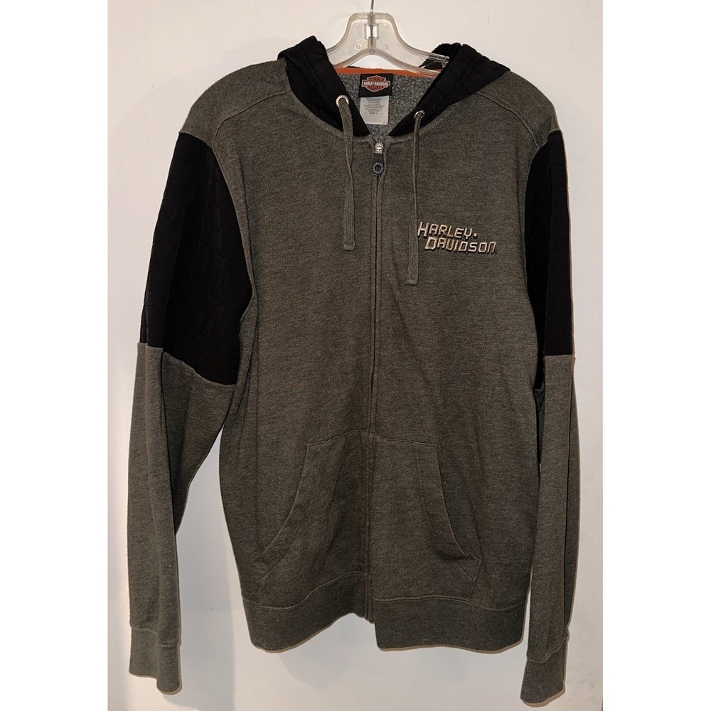 Harley Davidson Full Zip Fleece Hoodie L Black Grey VF Imagewear El Paso Texas